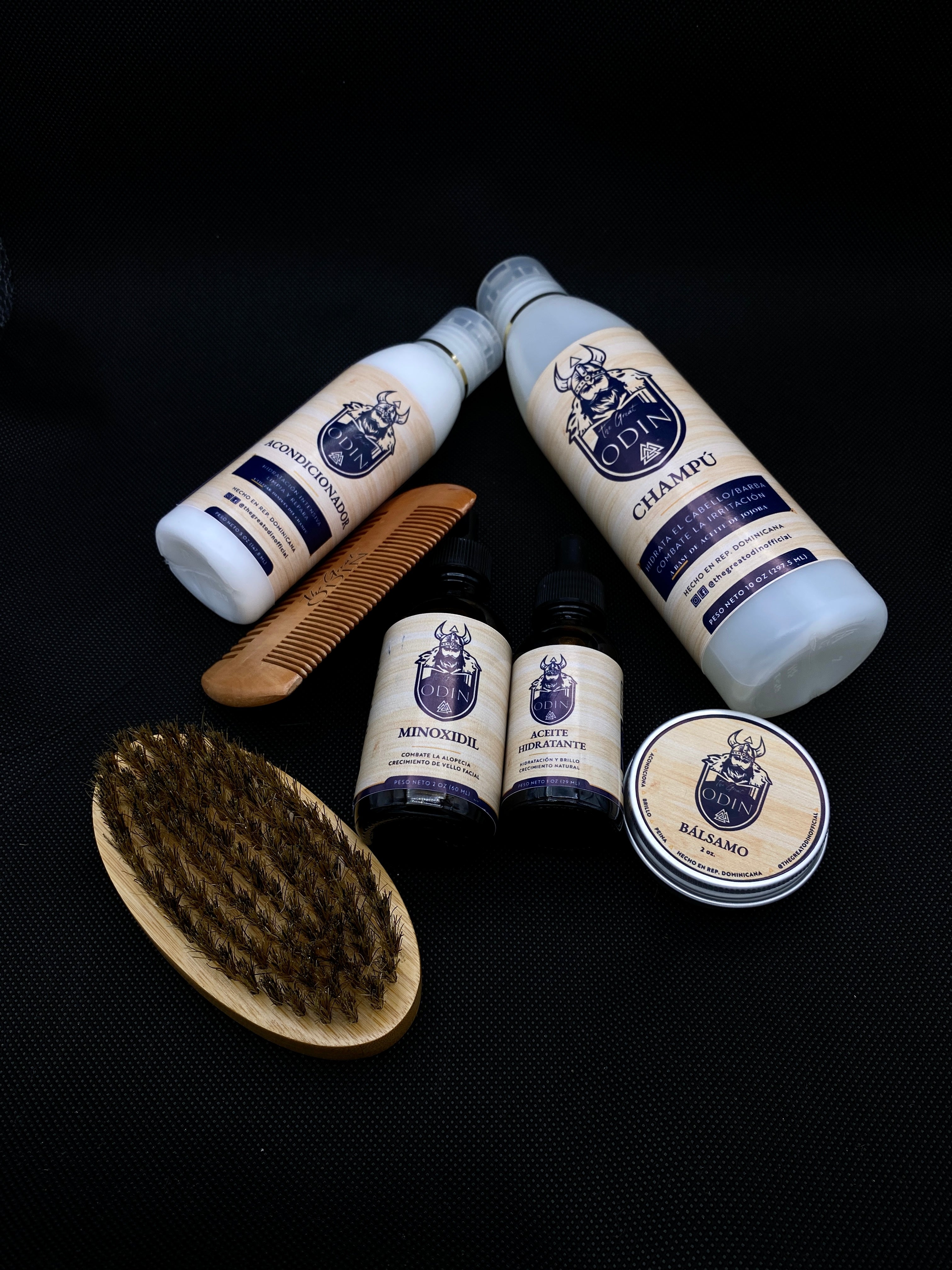 Kit Supremo de ODIN by The Great Odin, showcasing a complete grooming kit for beard care with various tools and products.